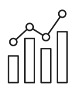 An icon showing a bar chart with data trending upwards