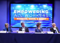 Secretary Walsh leads a panel discussion on retirement