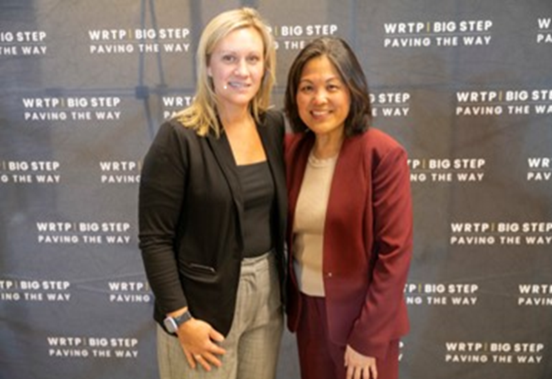 Acting Secretary of Labor Julie Su with Kilah Engelke in Milwaukee, Wisconsin.