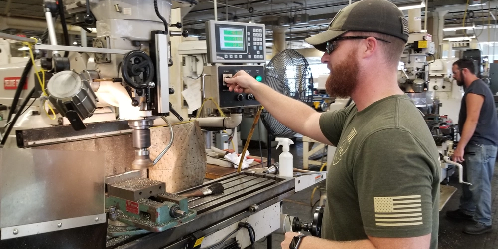 Apprentice Jacob Millichamp hones his machining skills while attending the Rock Island Arsenal-Joint Manufacturing and Technology Center's apprenticeship program in Illinois, a . Millichamp will receive his journeyman certification upon completion of the four-year program. U.S. Army photo by Debralee Best/RIA-JMTC.