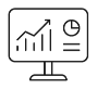 Icon of a computer screen showing a picture of a chart with an upward arrow