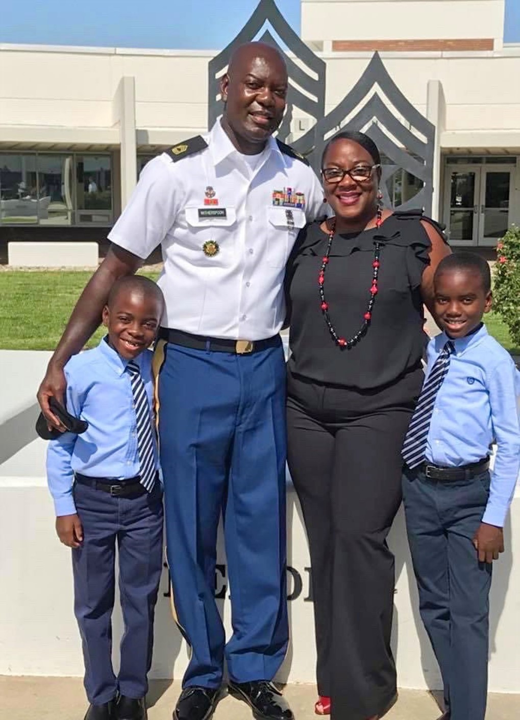 Derrick Witherspoon with his family. 