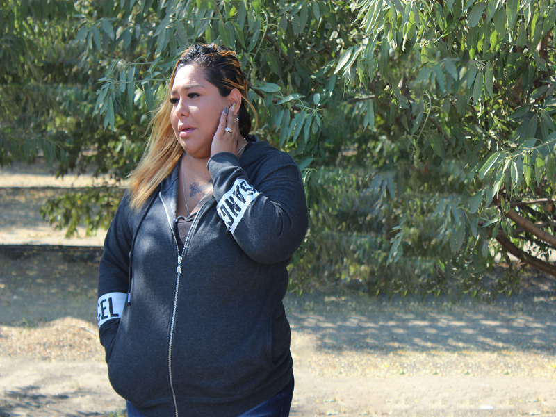 Jessica Bolanos, Corrina’s mother visiting the site of the accident.