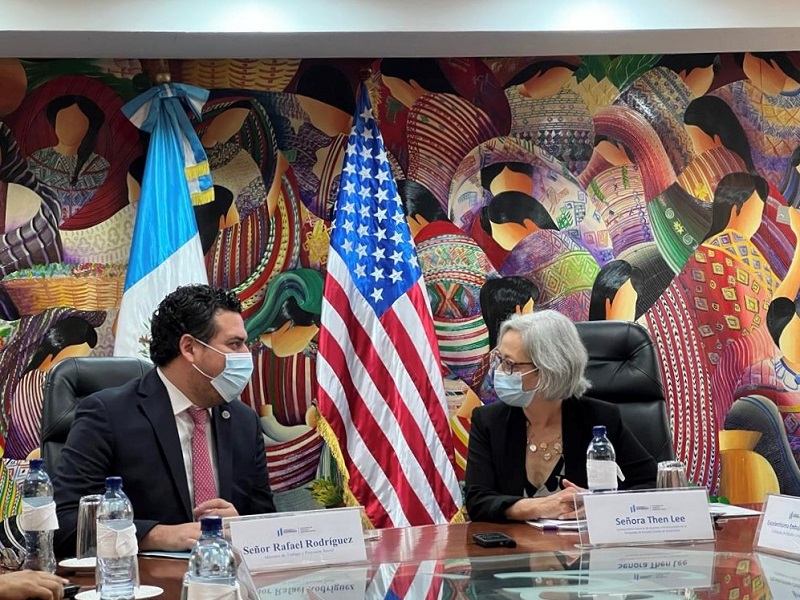 Thea with Guatemalan Labor Minister. 