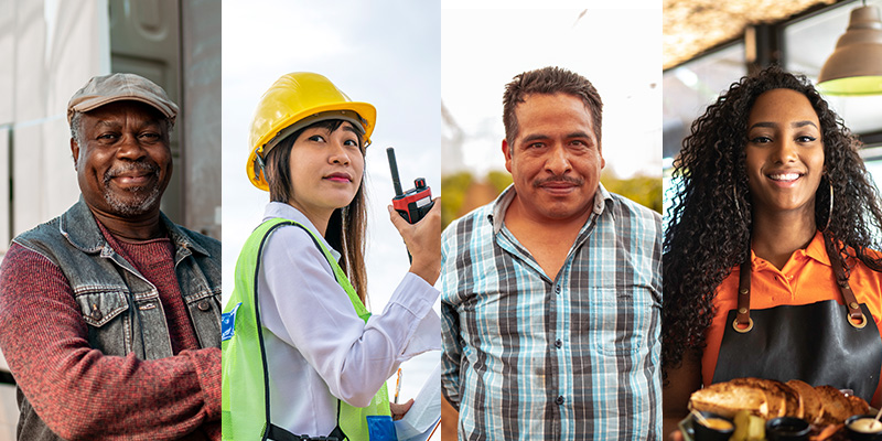 Collage of workers