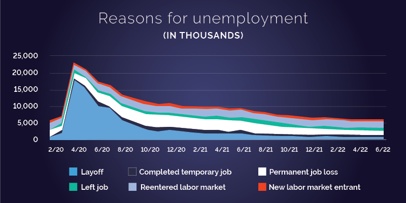 Reasons for unemployment graphic.