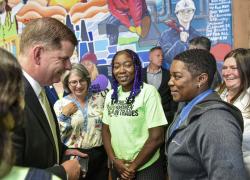 Secretary Walsh meets with a group of grantees