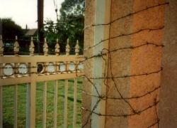 Razor wires used to keep workers from escape.