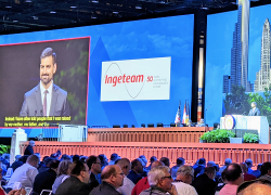 Garan Chivinski, human resources manager at Ingeteam, speaks at the International Brotherhood of Electrical Workers 40th International Convention