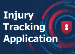 Injury Tracking Application with a keyhole graphic representing a secure online login