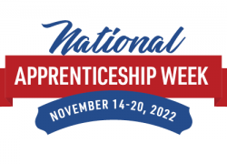 Rectangle with the words National Apprenticeship Week.