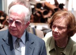 Former US president Jimmy Carter and his wife Eleanor Rosalynn Smith.