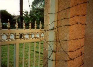 Razor wires used to keep workers from escape.