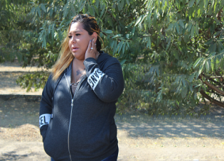 Jessica Bolanos, Corrina’s mother visiting the site of the accident.