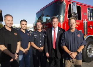 Secretary Walsh with federal firefighters in California