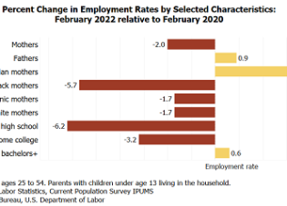 Data chart on working mothers. 